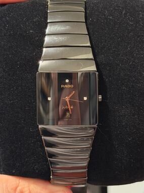 Rado Jubile 152.0376.3 Black Ceramic Diamond Dial Quartz Watch w/ Box